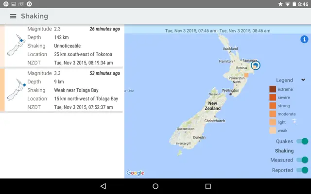 GeoNet Quake android App screenshot 3